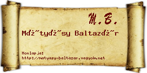 Mátyásy Baltazár névjegykártya